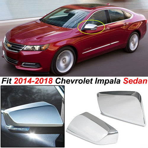 Fit 2014 2015 2016 2017 2018 Chevrolet Impala Chrome Mirror Covers Overlays Trim