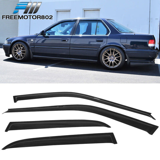 Fit 90-93 Honda Accord CB7 Sedan Window Visors Rain Sun Guard Deflector