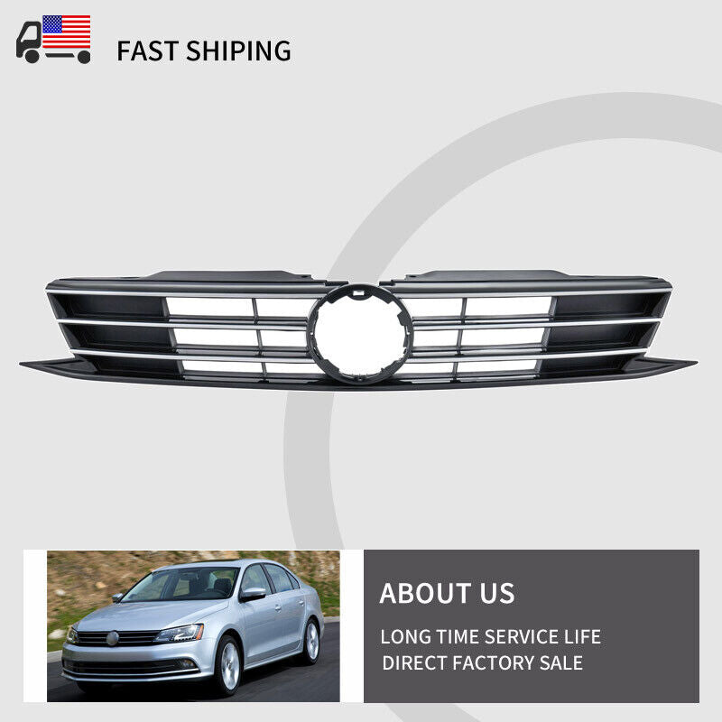 For Volkswagen VW Jetta 2015-2017 Front Grill Upper Bumper Center Grille
