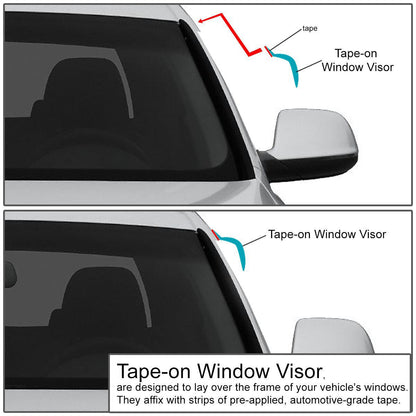 SMOKE TINT WINDOW+SUN/MOON ROOF VISOR/WIND DEFLECTOR FOR 07-10 UN 4CYL/V6 4DR