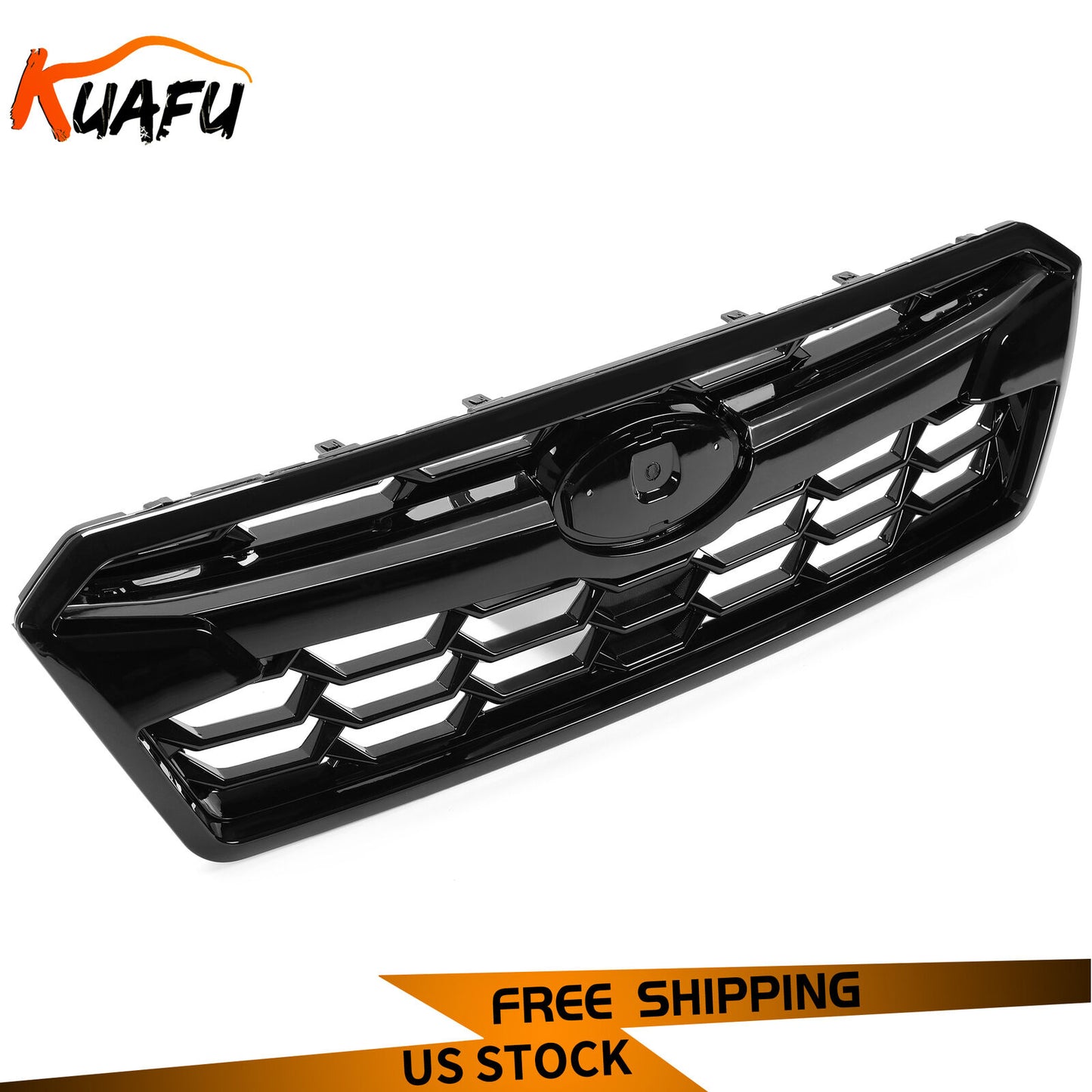 KUAFU Grille Assembly For Subaru Crosstrek 2018-2020 Glossy Black W/ Chrome trim