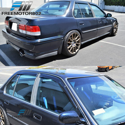 Fit 90-93 Honda Accord CB7 Sedan Window Visors Rain Sun Guard Deflector