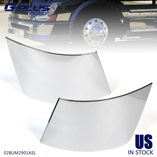 Right Left Side Bumper Trim Fit For Volvo VNL 2004-2015 Stick on Chrome Accent