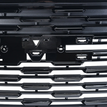 For 2015-2020 GMC Yukon/Yukon XL Gloss Black Front Bumper Grille Denali Style