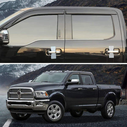 For Dodge Ram 1500 2500 3500 Crew Cab 2009-2018 Window Visors Sun Rain Deflector