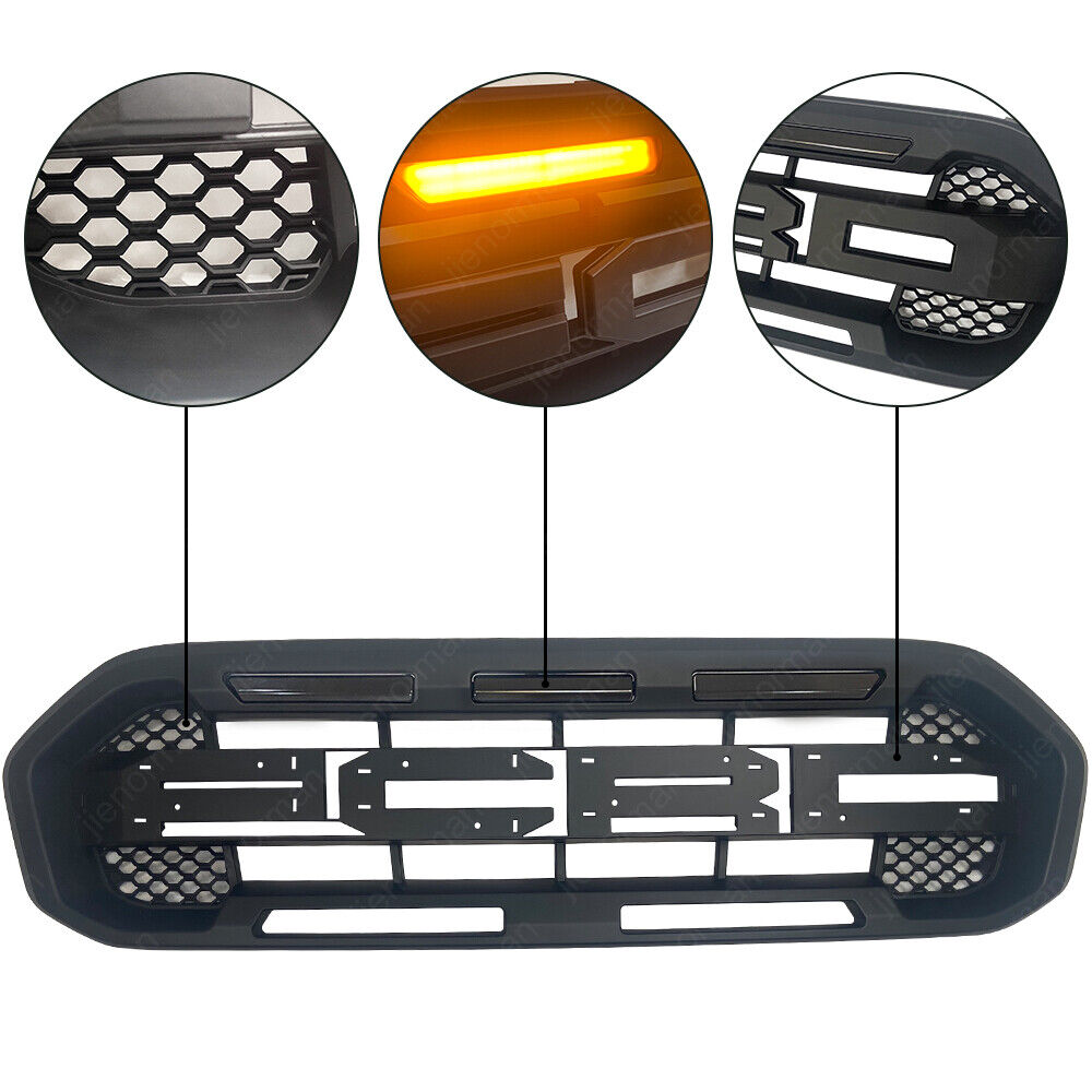 Bumper Front Grille For 19-22 2021 Ford Ranger Raptor Grill Accessories Body Kit
