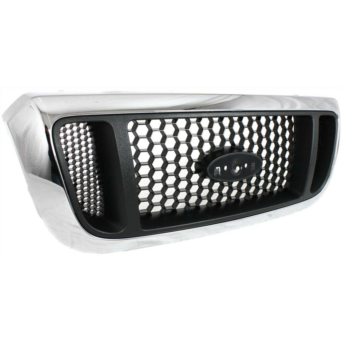 Front bumper Upper Grille Grill w/Chrome Trim For 2004 2005 Ford Ranger