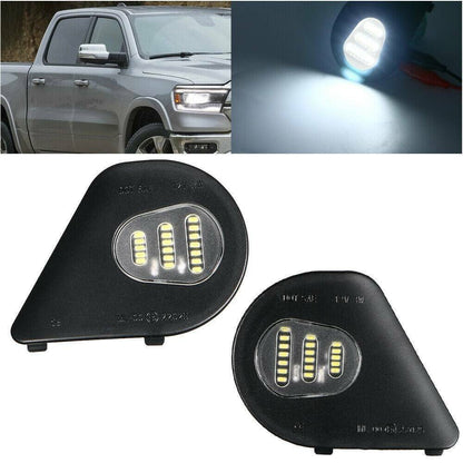 LED Side Mirror Puddle Lights For Dodge Ram 10-19 1500 2500 3500 4500 5500 Truck