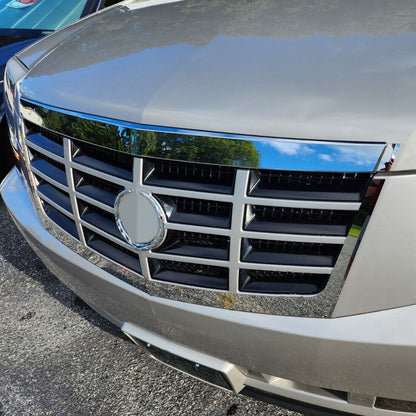 Chrome Hood Molding ABS Trim For Cadillac Escalade 2007-2014 Upper Grille