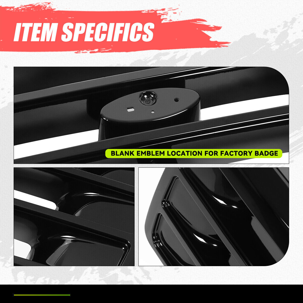 Factory Style Front Bumper Grille for Bronco F150 F250 F350 F53 F59 92-97 Black