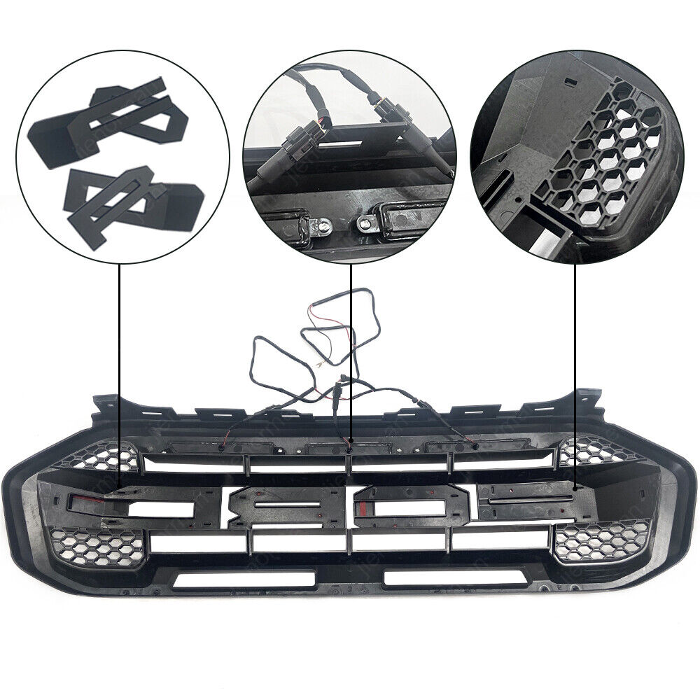Bumper Front Grille For 19-22 2021 Ford Ranger Raptor Grill Accessories Body Kit