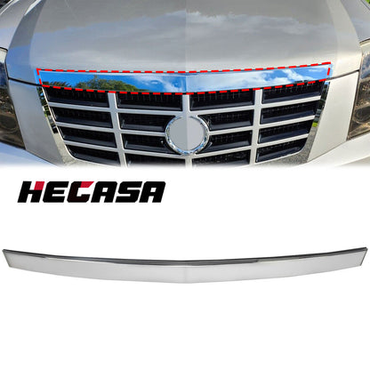 Chrome Hood Molding ABS Trim For Cadillac Escalade 2007-2014 Upper Grille