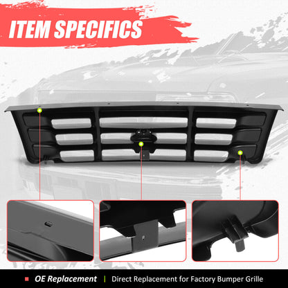Factory Style Front Bumper Grille for Bronco F150 F250 F350 F53 F59 92-97 Black
