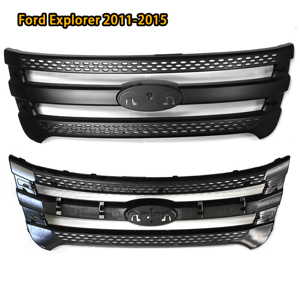 For 2011-2015 Ford Explorer Front Upper Bumper Grill Grille Snap On Trim Overlay