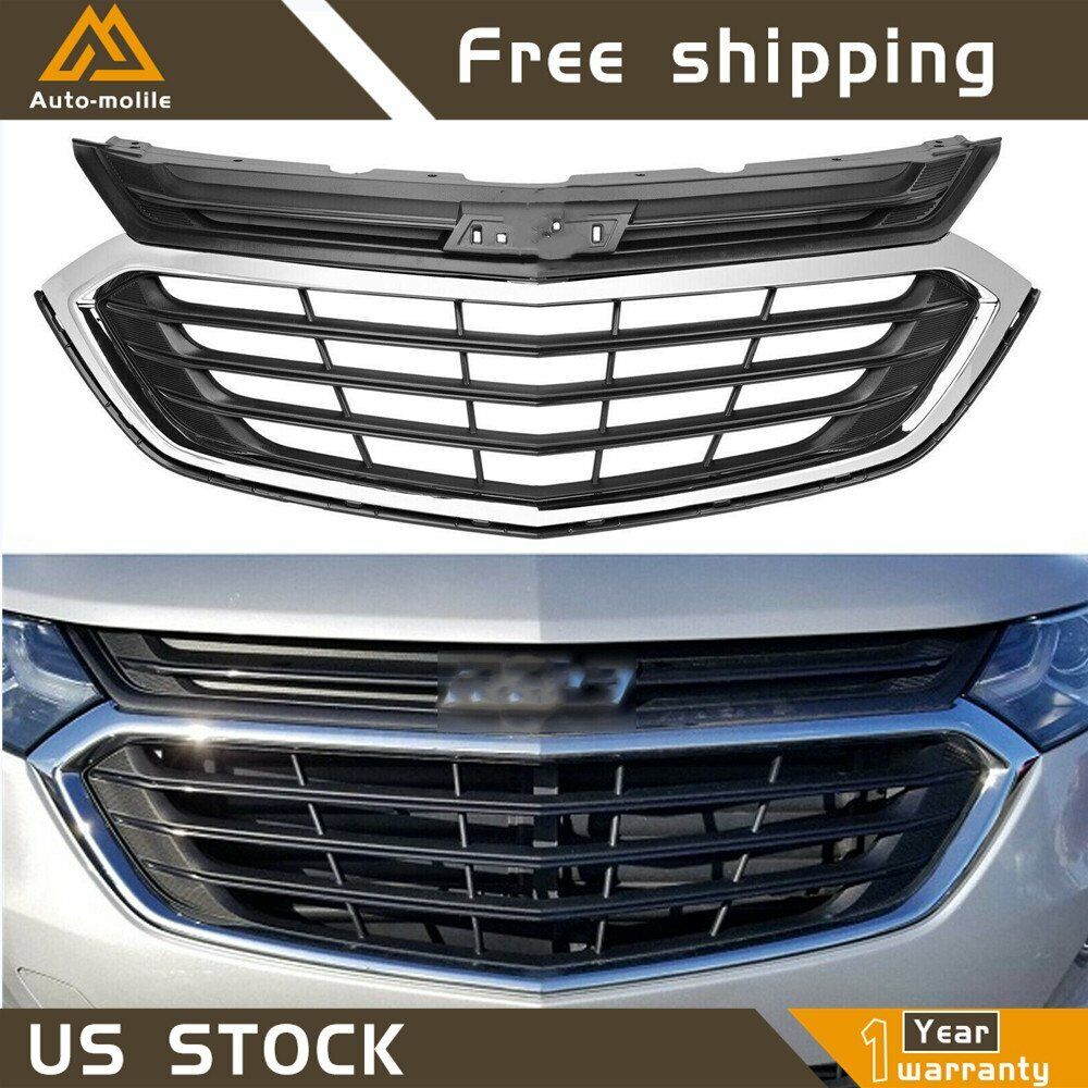 For 2018 2019 2020 21 Chevy Equinox Front Bumper Upper Grille Grill Chrome Mesh