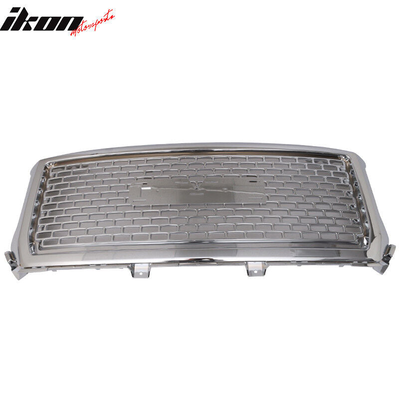 Fits 14-15 GMC Sierra 1500 Denali Style Chrome Front Bumper Hood Mesh Grille ABS