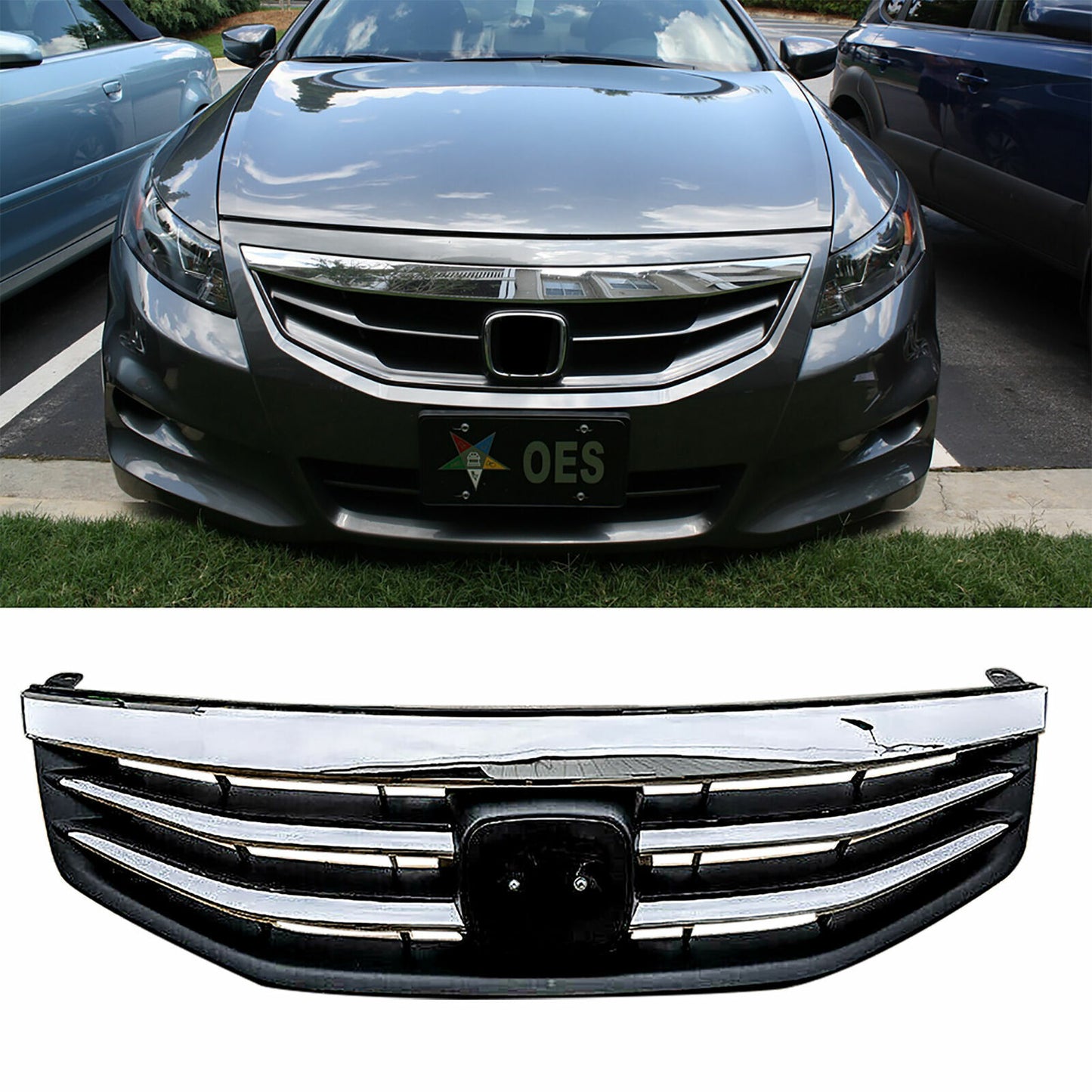 Radiator Bumper Grille Front Upper Chrome Grill For Honda Accord 2011-2012