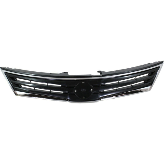 Grille For 2010-2012 Nissan Versa Chrome Shell w/ Black Insert Plastic