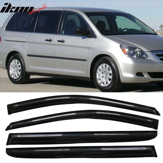 Fits 05-07 Honda Odyssey Mugen Window Visors Sun Rain Guard Vent Acrylic 4PCS
