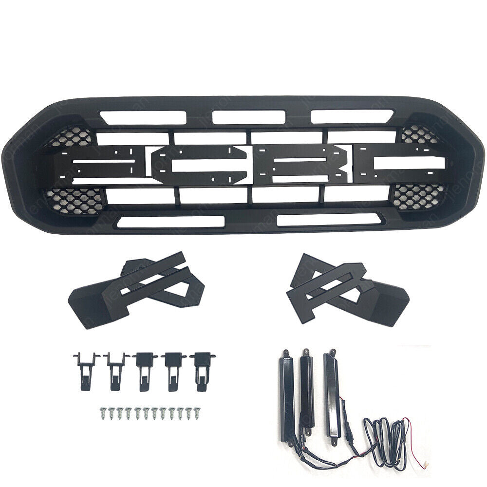 Bumper Front Grille For 19-22 2021 Ford Ranger Raptor Grill Accessories Body Kit