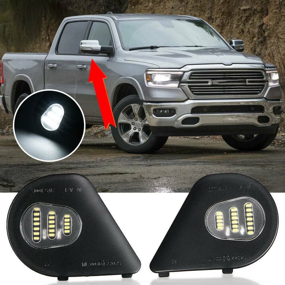 LED Side Mirror Puddle Lights For Dodge Ram 10-19 1500 2500 3500 4500 5500 Truck