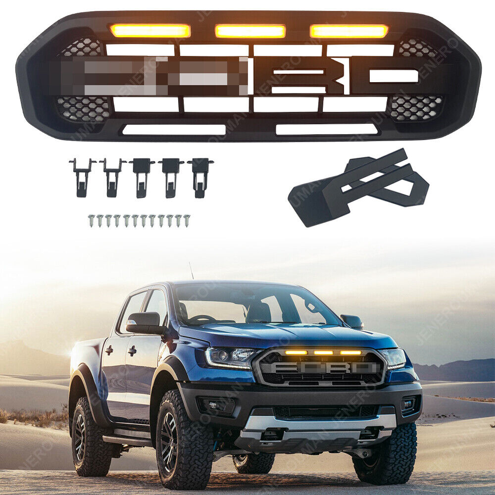 Bumper Front Grille For 19-22 2021 Ford Ranger Raptor Grill Accessories Body Kit