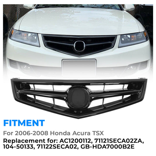Front Grill Grille W/Black Molding FOR 2006-2008 Acura TSX Replace for AC1200112
