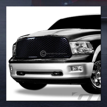 For 2009-2012 Dodge Ram 1500 Blk Luxury Mesh Front Bumper Grill Grille Guard ABS