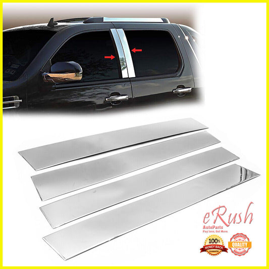 CHROME STAINLESS STEEL PILLAR POSTS FOR 2007-2014 CADILLAC ESCALADE 4PCS SET