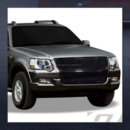 For 2007-2010 Explorer Sport Trac Black Mesh Front Bumper Grill Grille Guard ABS