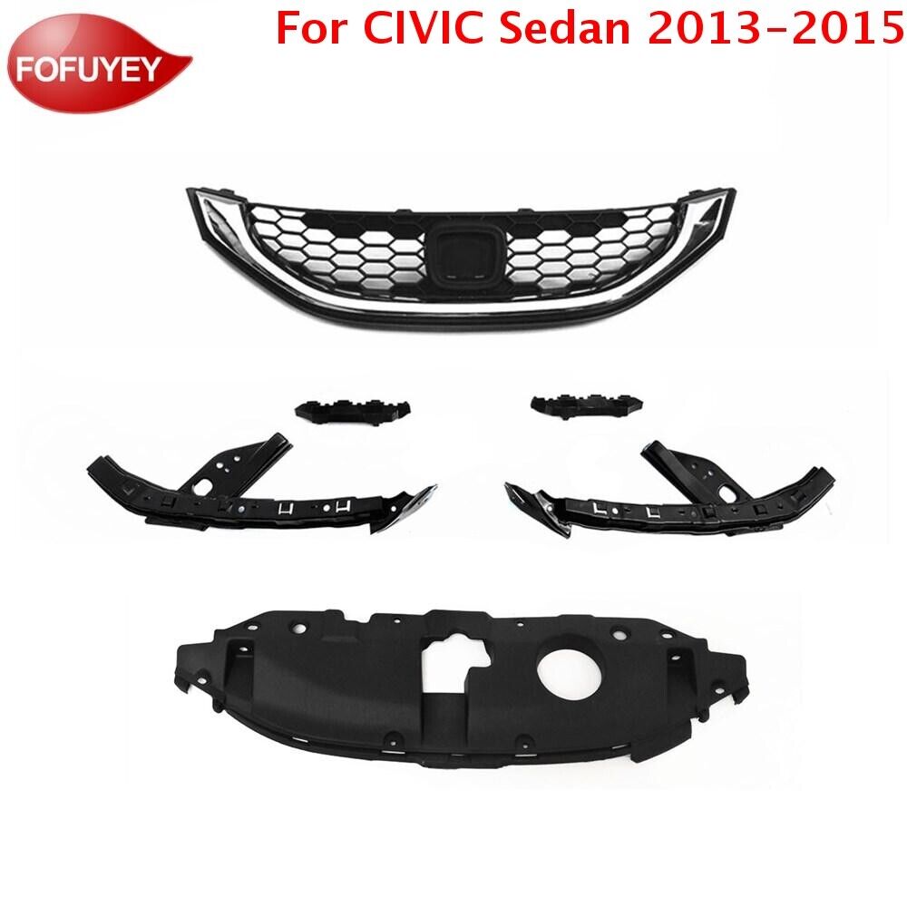 6PCS For CIVIC Sedan 2013-2015 Front Radiator Grill Bumper & Headlamp Brackets