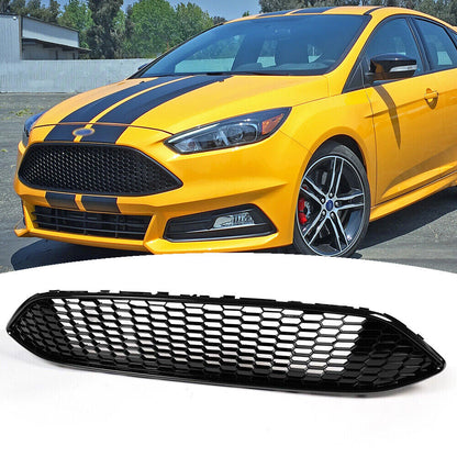 Fit 2015 2016 2017 2018 Ford Focus Front Bumper Upper Glossy Black Grille Grill