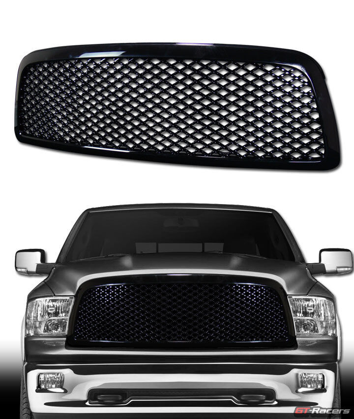 For 2009-2012 Dodge Ram 1500 Blk Luxury Mesh Front Bumper Grill Grille Guard ABS