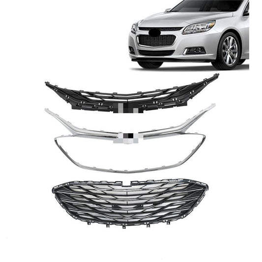 Front Upper&amp;Lower Grille For Chevrolet Malibu 2019 2020 Chrome 3pcs Factory