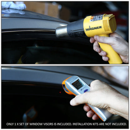 Smoked Dark Tinted Side Window Deflector Vent Guard Set