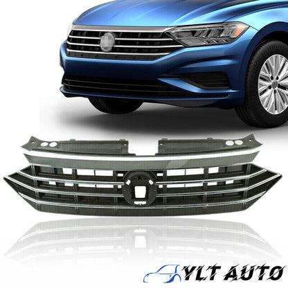 For 2019 2020 2021 Volkswagen VW Jetta Front Bumper Upper Grille w/Chrome Trim