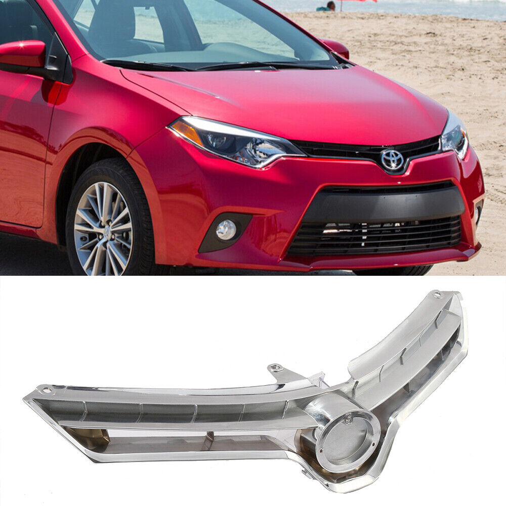 Fit Toyota Corolla Base CE LE 2014 2015 2016 Chrome Hood Bumper Upper Grill