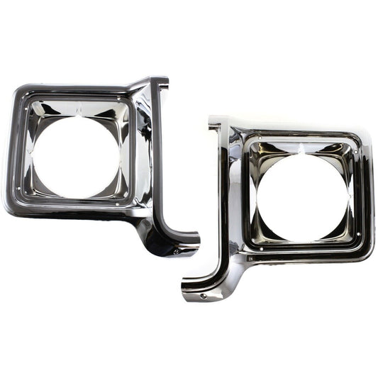 Headlight Trim Bezel Chrome Silver Driver Passenger Pair for Blazer Pickup Jimmy