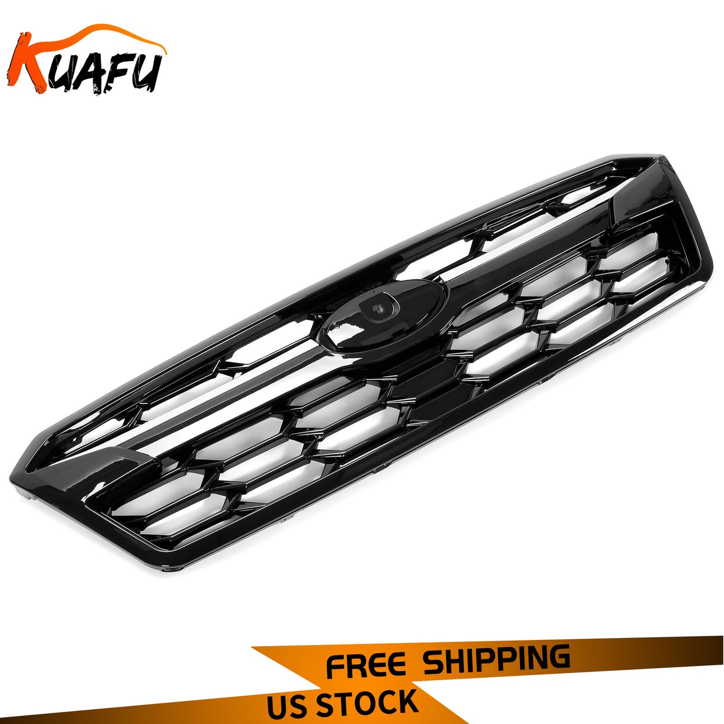 KUAFU Grille Assembly For Subaru Crosstrek 2018-2020 Glossy Black W/ Chrome trim