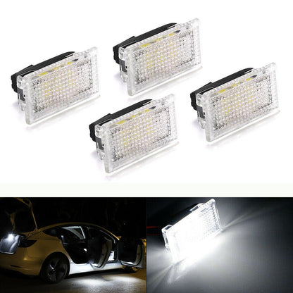 4PCS Super Bright LED Lamps Interior Door Trunk Lights Kit For Tesla Model 3/S/X