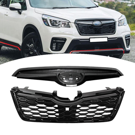 For 2019-2021 Subaru Forester Front Upper Gloss Black Grille Grill Assembly