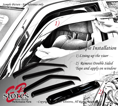 5pc JDM Outside Mount Visor Rain Top Deflector Type 2 For Honda Element 2003-11