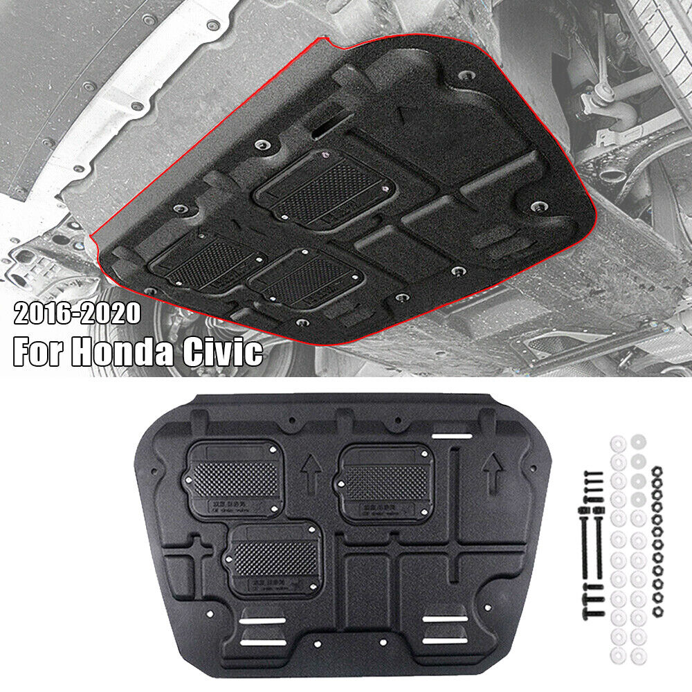 For  2016-2020 Honda Civic Black Auto Under Engine Splash Shield Guard Mudguard