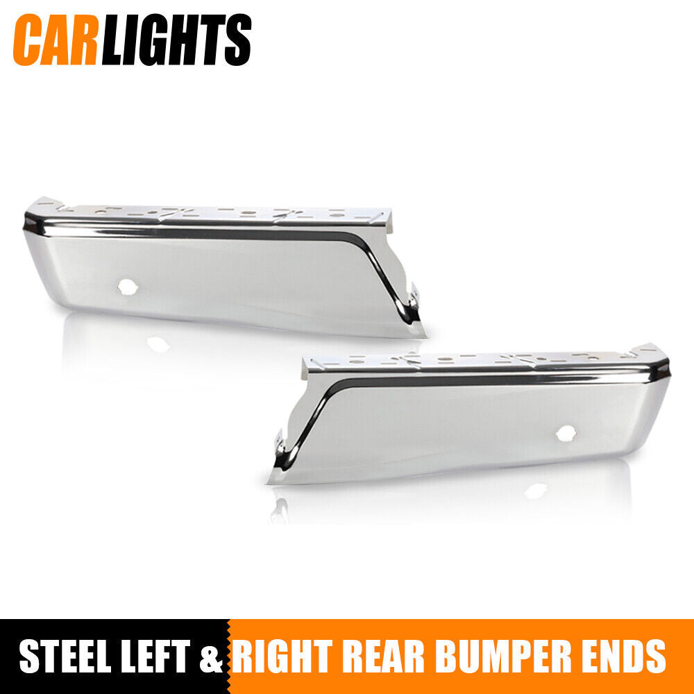 Fit For 2015-2020 Ford F150 w/ Park Primered Steel Left & Right Rear Bumper Ends