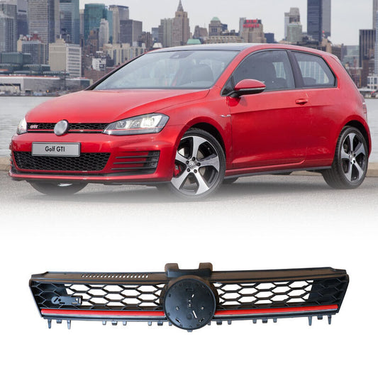 FOR 2015 2016 VW Volkswagen MK7 GOLF/GTI FRONT GRILLE - BLACK W/ RED TRIM