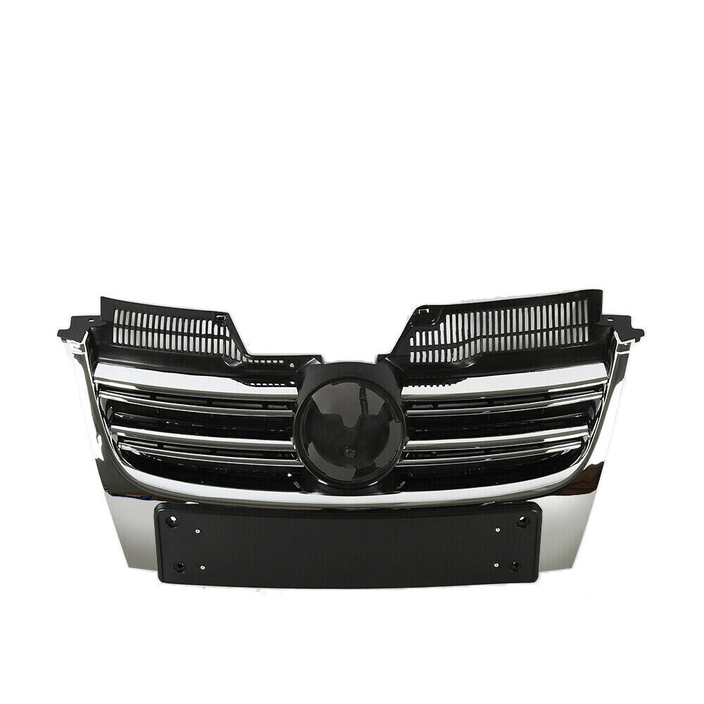 Front Bumper Upper Grille Grill W/Chrome Trim Fits 2005-2010 VW Jetta MK5 Sedan