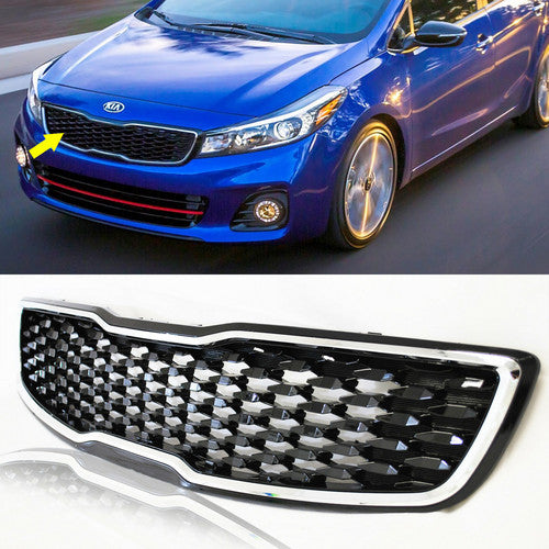 For 2017 2018 Kia Forte5 Hatchback EX LX Front Chrome Upper Bumper Grille Grill