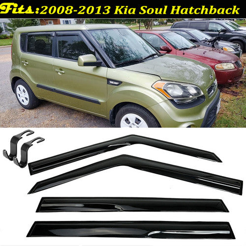 Fit For 2008-2013 Kia Soul Hatchback Window Vent Visors Rain Guards Deflectors