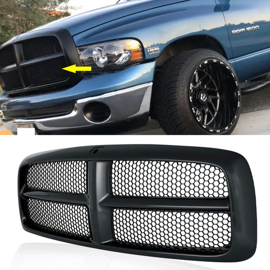 NEW Black Front Bumper Grille Grill For 2002-2005 Ram 1500 2500 3500 CH1200287