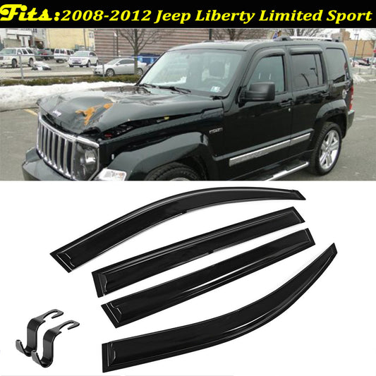 Window Visors Rain Guard Deflector For 2008-2011 2012 Jeep Liberty Limited Sport